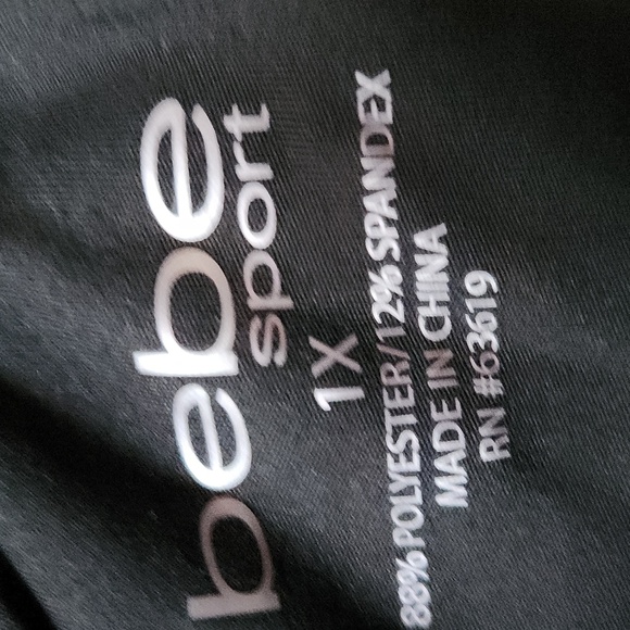 NWT!! BEBE LEGGINGS SILVER WRITING - Picture 9 of 11